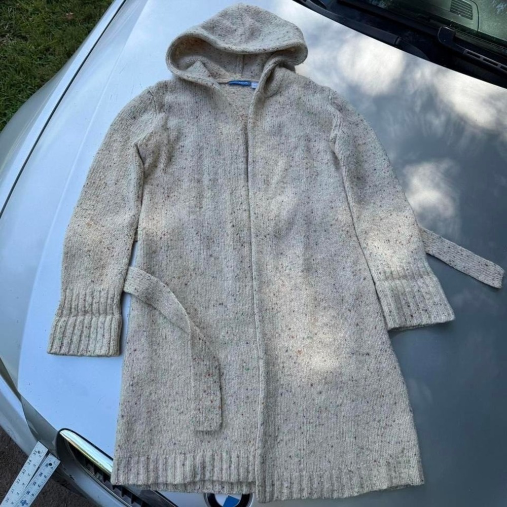 Cream and white Delia's 100% wool coat